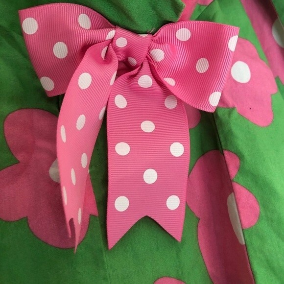Bonnie Jean Size 6X Polka Dot Bow Floral Twirl Dress - Picture 7 of 10